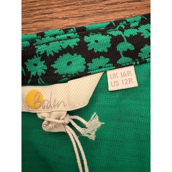NEW Boden Button Front Jersey Mini Dress in Green Bee Tulip US 12 UK 16 - Picture 7 of 8